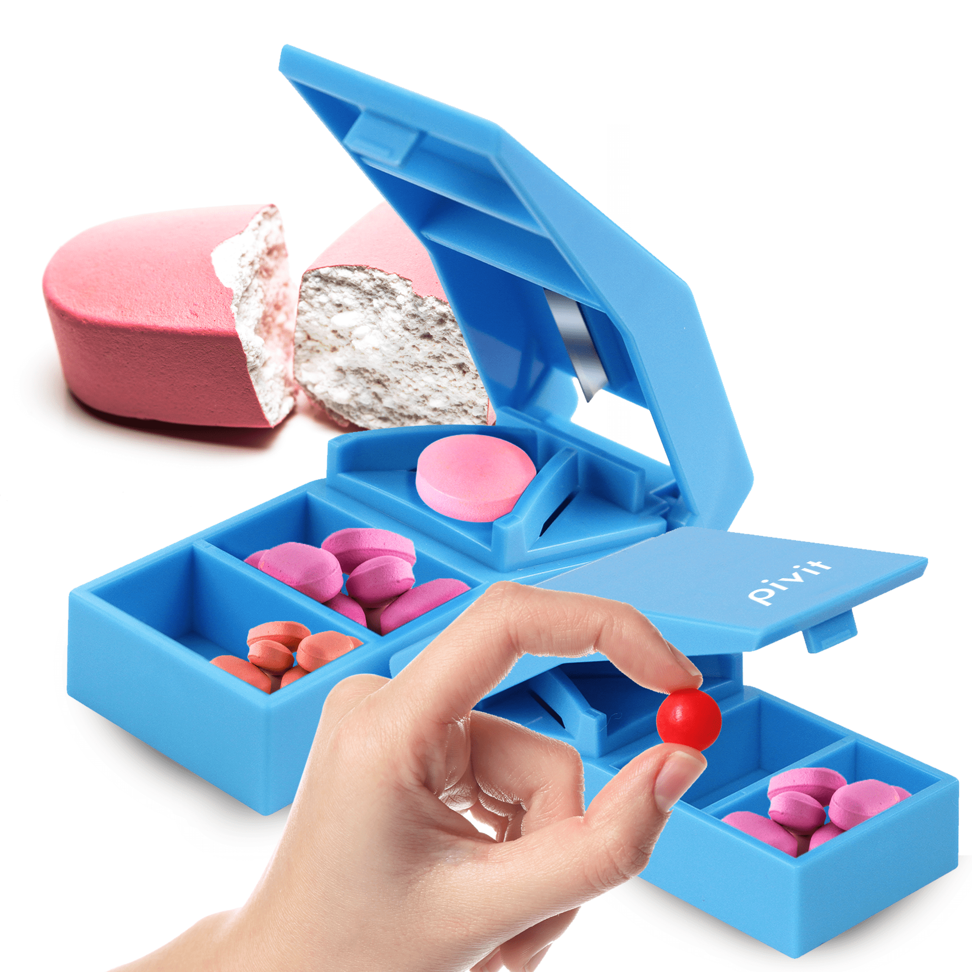 Pivit Stainless Steel Blade Pill Splitter / Cutter Safely Cuts And