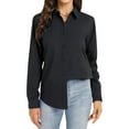 thumbnail image 5 of Black Womens Tops Womens Long Sleeve Tops Collared V Neck Shirts Lightweight Sweatshirt 2025 Fall Fashion Clothes Going Out Tops for Women, 5 of 6