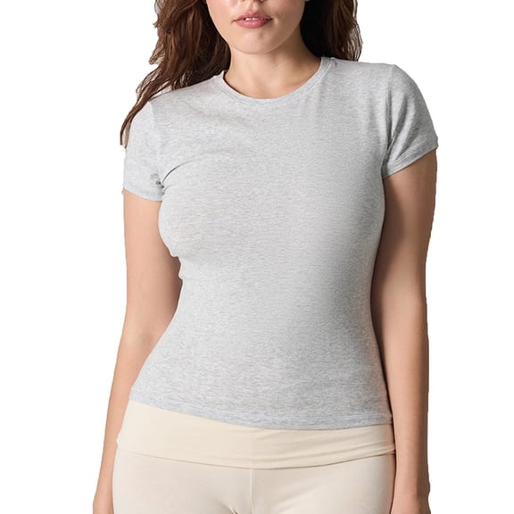 HongQid Women's Cotton Short Sleeve T-Shirt Wicking Moisture Fitness Athletic Hiking Running Yoga Gym Solid Color Basic Tee Tops for Summer