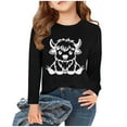 thumbnail image 1 of MKOSPLRT Hauts Vache Highland pour Fille Manches Longues T-Shirts Western Col Rond Mignons Chemises Décontractées Blouses Amples 2-15 Ans Cadeaux pour Enfant, 1 of 4