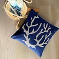 thumbnail image 5 of The HomeCentric Navy Blue Pillow CoverCouch Beaded Corals Ocean Beach Theme Pack of 2 18x18 inch (45x45 cm) Pillow CoverLinen Pillowcase Floral Mediterranean Eclectic - Sea Weed At The Shore, 5 of 10