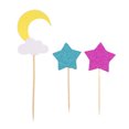thumbnail image 1 of Wosthever 1 Set Cake Decorating Supplies Exquisite Glitter Birthday Set Happy Party Decorations Baking Edible Decoration Star Moon for DIY Herramientas y accesorios para hornear Como se muestra Wosthever HA060372-00, 1 of 6
