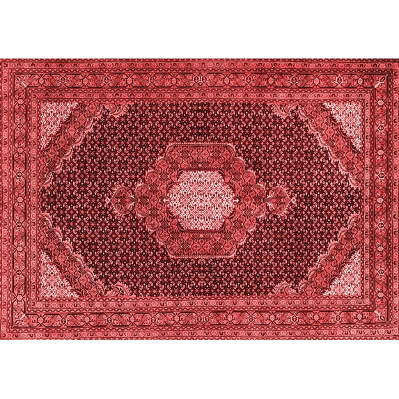 Ahgly Company Indoor Rectangle Medallion Red Traditional Area Rugs, 2' x 5'