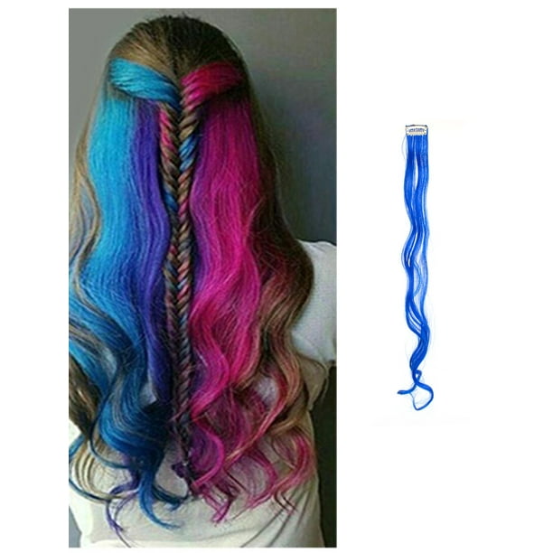 Florata Clip In On Colorful Hair Piece Synthetic Curly Silk Soft Hair Extensions Highlight Walmart Com Walmart Com