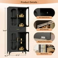 thumbnail image 3 of JHYKFG 75" Tall Kitchen Pantry Cabinet,Metal Storage Cabinets with 4 Glass Doors and 1 Drawer,Freestanding Display Cupboard for Dining Room,Living Room,Hallway,Bathroom,Black, 3 of 9
