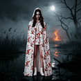 thumbnail image 3 of AoDai Halloween blood-stained hooded long coat - Children's adult coat - Cosplay costume for party attire, 3 of 6