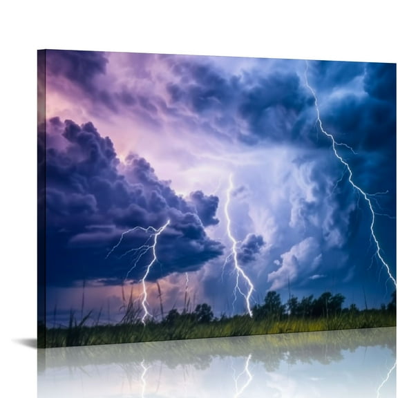 EastSmooth  Clouds Lightning Poster Wall Art Canvas Painting Print Decorative Picture Modern Living Room Decor Poster