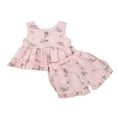 thumbnail image 1 of Baby Girl Ruffles Floral Printed Sleeveless Tops and Short Pants 1-2 Years, 1 of 8