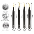 thumbnail image 4 of Pinzas de pestañas SIVOTE con punta de fibra para extensiones de pestañas, juego de 4, 4 of 7