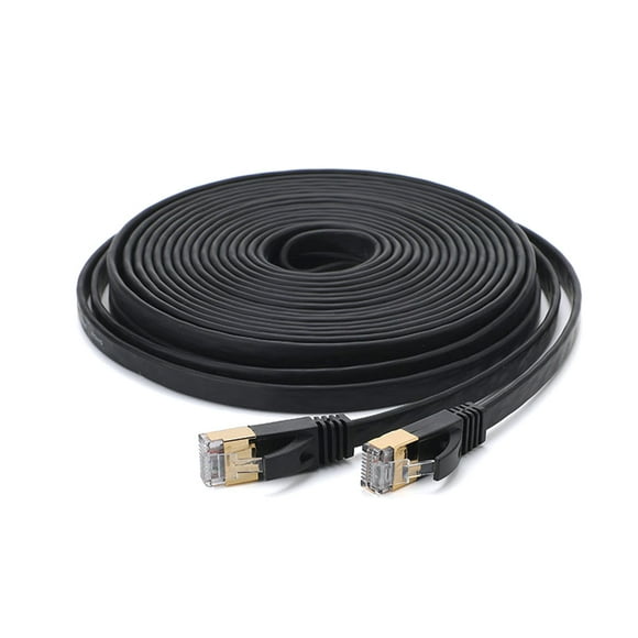 Amdohai Cat 7 Ethernet Cable 32AWG Oxygen-free Copper 10Gbps High Speed 600Mhz Bandwidth Flat Internet Network LAN Patch Cord, Black 3m