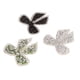 thumbnail image 3 of 18 Uds. Parches de diamantes de imitación con nudo de lazo, parches para planchar exquisitos plateados, negros y verdes, parches para coser para ropa, 3 of 5