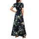 thumbnail image 2 of SAYOO Vestido bohemio femenino, estampado de flores de verano con cuello en V corto / media manga de una pieza para damas, S / M / L / XL / XXL SAYOO  moda, 2 of 5