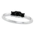 thumbnail image 1 of AoneJewelry Black Diamond Three Stone Prong Set 1/4 Carat Ring White Rose & Yellow 10K Gold, 1 of 5