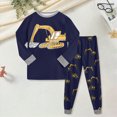 thumbnail image 2 of TOWED22 Toddler Baby Boy Fall Clothes Color Block Pockets Crew Neck Long Sleeve Sweatshirt Pants 2 Pcs Outfits Size:4-5 Y,Color:Dark Blue, 2 of 7
