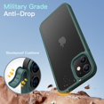 thumbnail image 3 of JETech Matte Case for iPhone 12/12 Pro 6.1-Inch, Shockproof Military Grade Drop Protection, Frosted Translucent Back Phone Cover, Anti-Fingerprint (Dark Green), 3 of 6