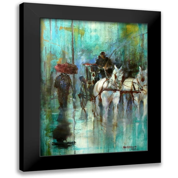 Zakrynycny, Viktor 12x14 Black Modern Framed Museum Art Print Titled - In the Rain in Vienna
