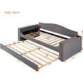 thumbnail image 5 of Twin Size Upholstered Daybed with Storage Armrests, Trundle and Latest Integrated Bluetooth Audio System, Teddy Fleece, 5 of 6