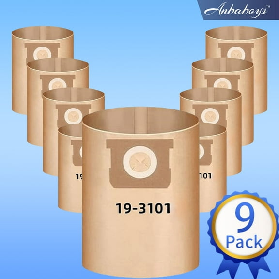 9-12 Gallon Disposable Filter Bag Fit for Stanley 9-12 Gallon Wet/Dry Vacuums,19-3101,9-Pack