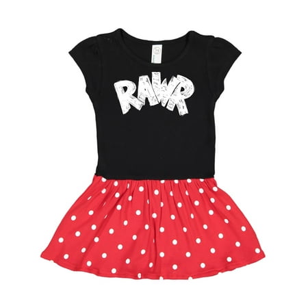 

Inktastic Rawr Distressed Text in White Gift Toddler Girl Dress