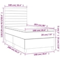 thumbnail image 3 of vidaXL Box Spring Bed with Mattress&LED Light Gray 39.4"x79.9" Twin XL Velvet, 3 of 6
