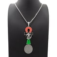thumbnail image 4 of iJewelry2 Ancient Egyptian Afro-American Colored ANKH Cross with Gye Nyame Motif Silver Tone Box Chain Pendant Necklace 16'', 4 of 5