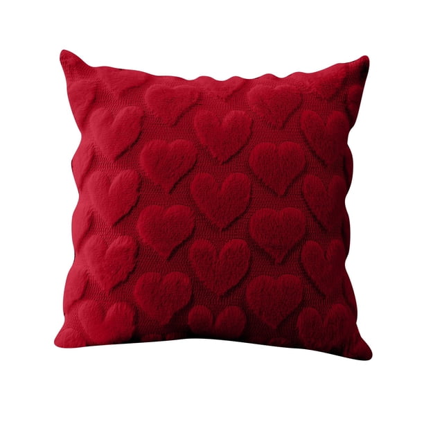Funda decorativa en forma de corazón, cojín suave para sofá, dormitorio y salón, funda protectora