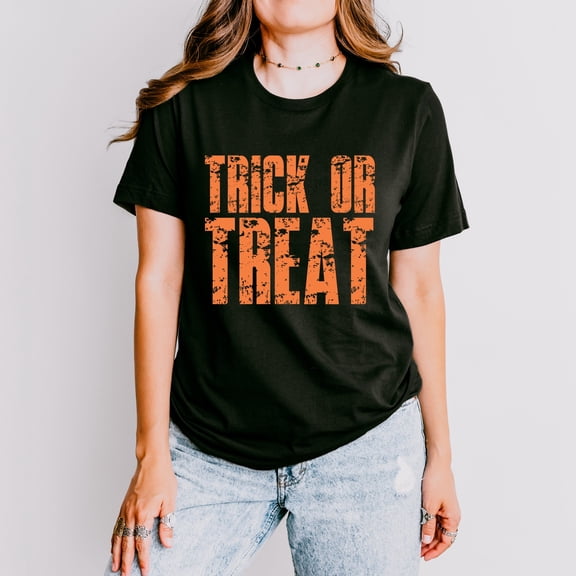 Trick or Treat Block Distressed - Women's Short Sleeve Graphic T-Shirt
