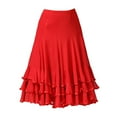 thumbnail image 2 of Ballroom Waltz Dance Swing Skirt Modern Tango Training Dress Costume Red C Red, 2 of 8