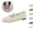 Beige, variant on Womens Flats Relaxed Slip on Breathable Flat Shoes Mesh Closed Toe Mary Jane Shoes Lightweight Non Slip(Black)