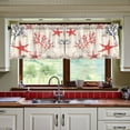 thumbnail image 3 of Yayeee Kitchen Curtains Tier Set of 2 Light Filtering 57"x36" Over Sink Window Panels, Light Red Starfish, 3 of 7
