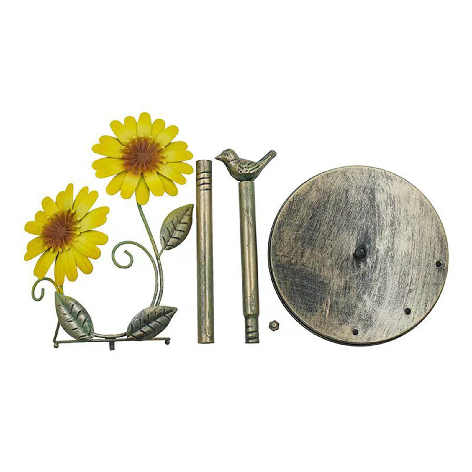 EDHITNR Sunflower Kitchen Paper Towel Holder, Yellow Metal Paper Towel Dispenser for Kitchen Counter Decor, Sunflower Bird Tissue Roll Holder Wall Mount Home Decor Housewarming Gift