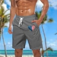 thumbnail image 2 of LpwkSSA Mens Camo Print Swim Trunks Elastic Waistband Design Durable Fabric Relaxed Silhouette for Casual Hangouts Gray XXL, 2 of 5