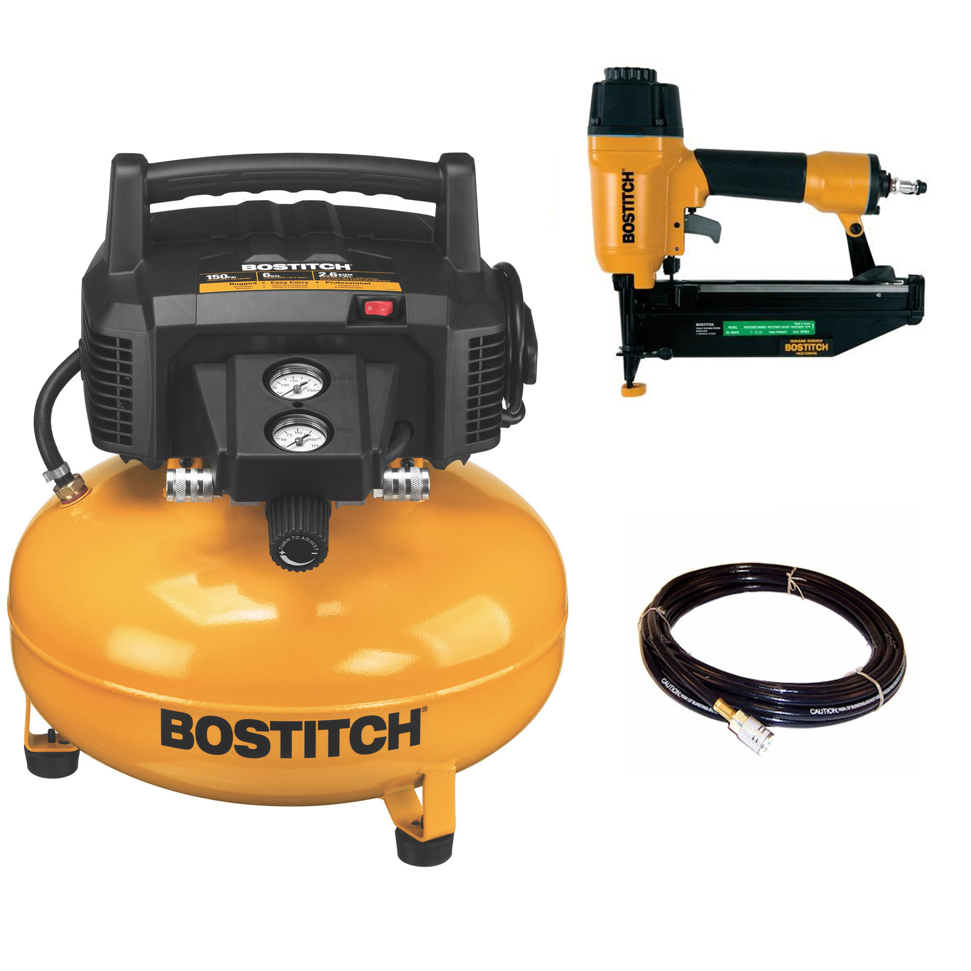 BOSTITCH Factory Reconditioned 6 Gal 150 PSI Oil Free Portable Pancake