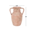 thumbnail image 3 of DecMode 12" Antique Style Pink Ceramic Vase with Handles, 3 of 9