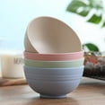 thumbnail image 3 of Xiao Hua Juego de 4 tazones para cereales de plástico de paja de trigo livianos, sin BPA, aptos para lavavajillas y microondas, adecuados para cereales, sopas, bocadillos, etc., 3 of 4