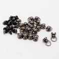 thumbnail image 4 of Remaches de latón BLESIY 20 piezas tornillo trasero cabeza forma artesanía cuero Gris negro, 4 of 7