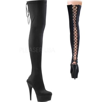 Pleaser Women's Courtly-3005 Thigh-High Boot – 5 Inch Heel, Rubber Sole