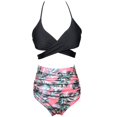 thumbnail image 1 of Women‘s Bikini Swimsuit Front Cross Lace Up Two Piece Bathing Suit, 1 of 4