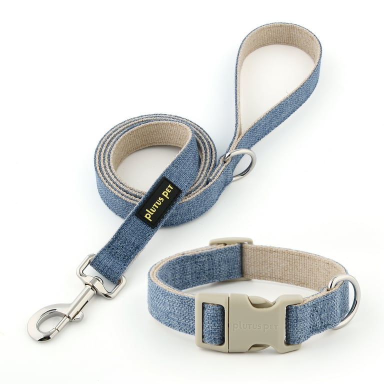 Plutus Pet Cotton Hemp Collar and Leash Set, Adjustable photo 1