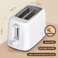 thumbnail image 2 of Suodoka Toaster 2 Slice with 6 Browning Levels for Bread Toast, Removable Crumb Tray, White, New, 2 of 8