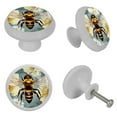 thumbnail image 4 of Bee Fluorescent Drawer Pulls: Round 4-Pack with Glow-in-the-Dark Knobs for Cabinets, Wardrobes, Dressers - Furniture Décor, 4 of 6