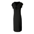 thumbnail image 4 of Puliio Maxi Dresses for Women Sleeveless V Neck Ruffle Loose Casual Dress with Pockets, 4 of 5