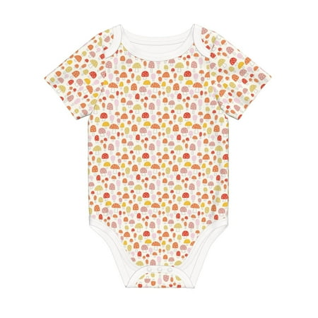 

Matuu Cute Cartoon Mushrooms for Baby Short-Sleeve Bodysuit Soft Cotton Comfortable and Breathable Perfect for Newborns and Infants