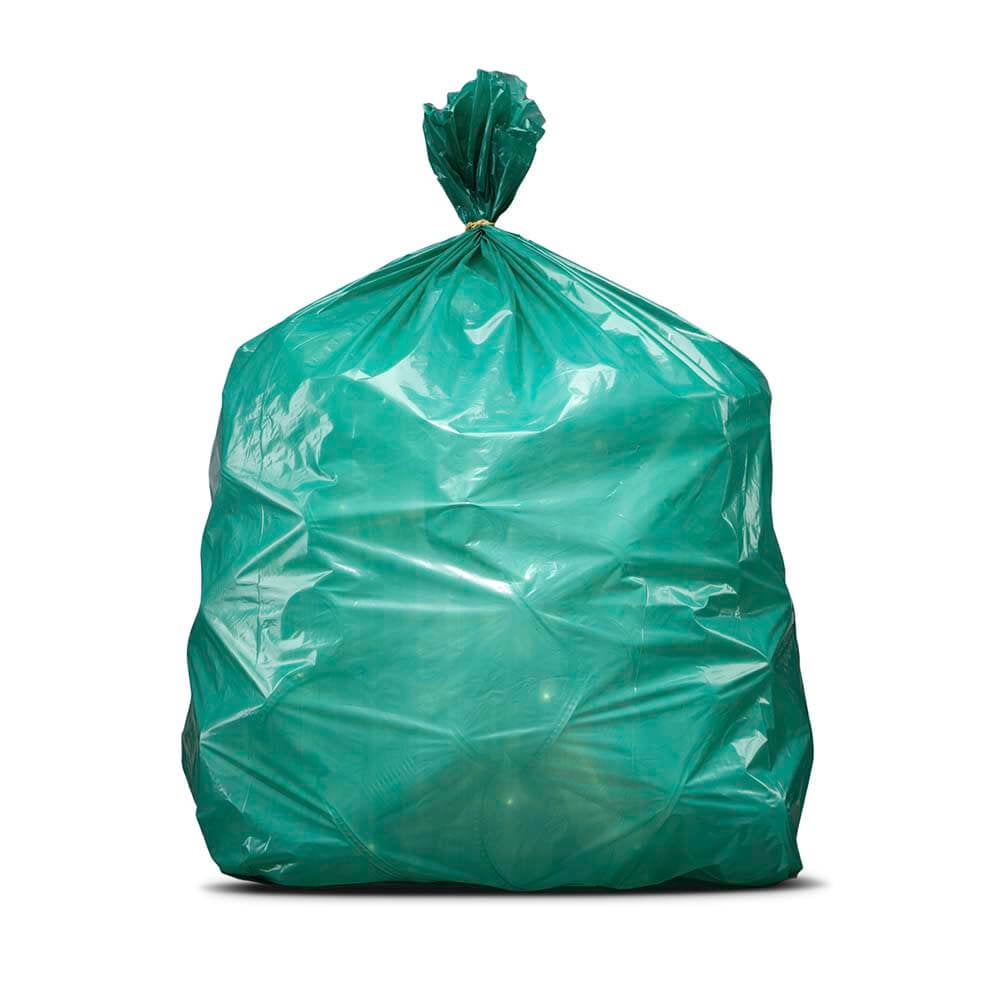 Plasticplace 40-45 Gallon Trash Bags │ 1.2 Mil │ Green Garbage Can Liners │ 40” x 46” (100 Count)