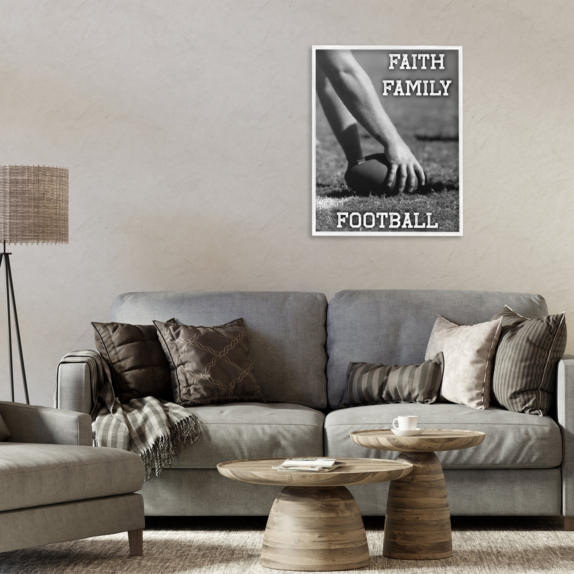 Stupell Industries Faith Family Football Hike White Framed Giclee Art, design by Marcus Prime