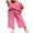 Pink, variant on Women's Plus Size Outfits Sets 2 Piece Crew Neck Short Sleeve Sweatsuit Summer Outfits for Women 2025