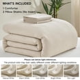 thumbnail image 6 of PHF Cotton Muslin Comforter Set Queen Size, Ultra Soft Breathable & Lightweight Bedding Set for All Seasons, 1 Comfy Comforter 90"x90", 2 Pillow Shams 20"x26", Natural, 6 of 6