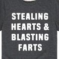 thumbnail image 3 of Instant Message - Stealing Hearts And Blasting Farts - Valentine's Day - Youth Short Sleeve T-Shirt, 3 of 6