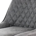 thumbnail image 5 of Elama 2 Piece Vintage Faux Leather Tufted Chair in Gray with Black Metal Legs, 5 of 7