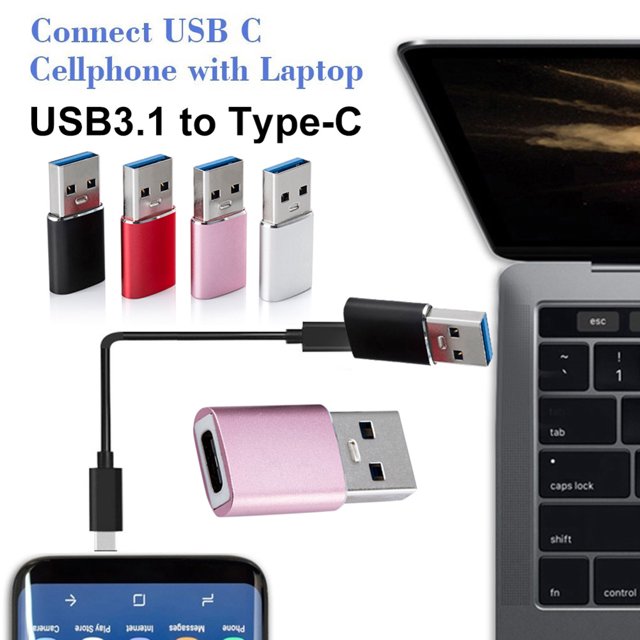 Gwong Electrónica Adaptador de convertidor de metal masculino de tipo C a USB3.1 para USB3.1 para teléfono móvil
